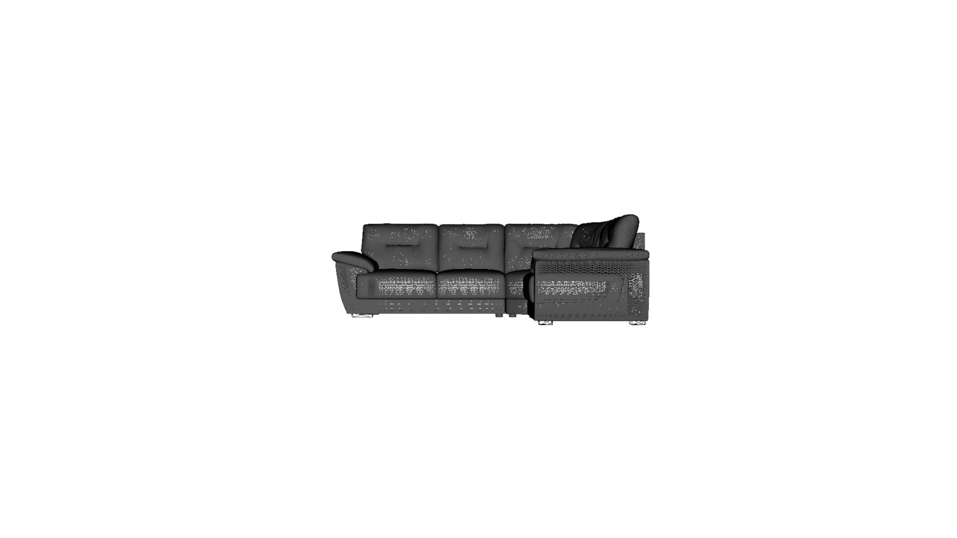 Elegant Curved Leather Sofa 3D Model - Modern Furniture Low-poly 3D model_15