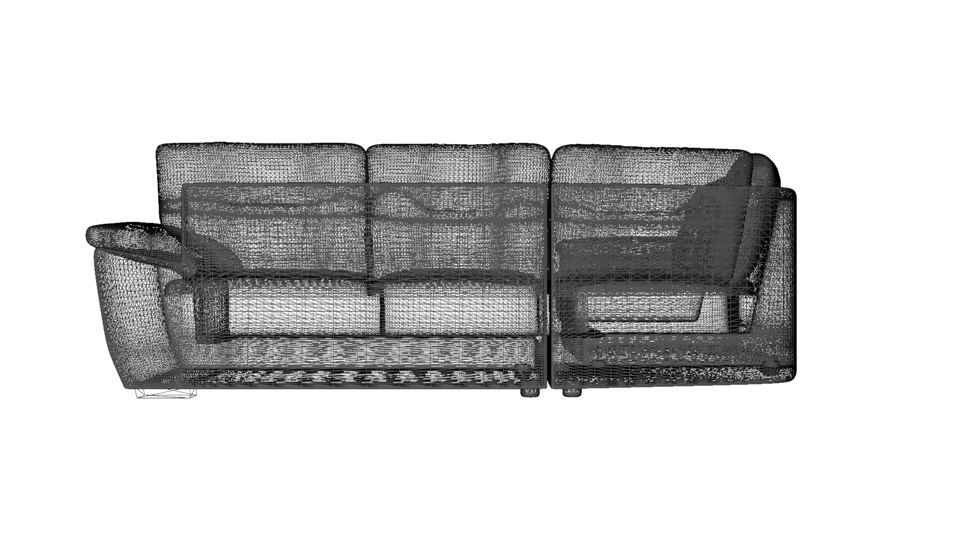 Elegant Curved Leather Sofa 3D Model - Modern Furniture Low-poly 3D model_5