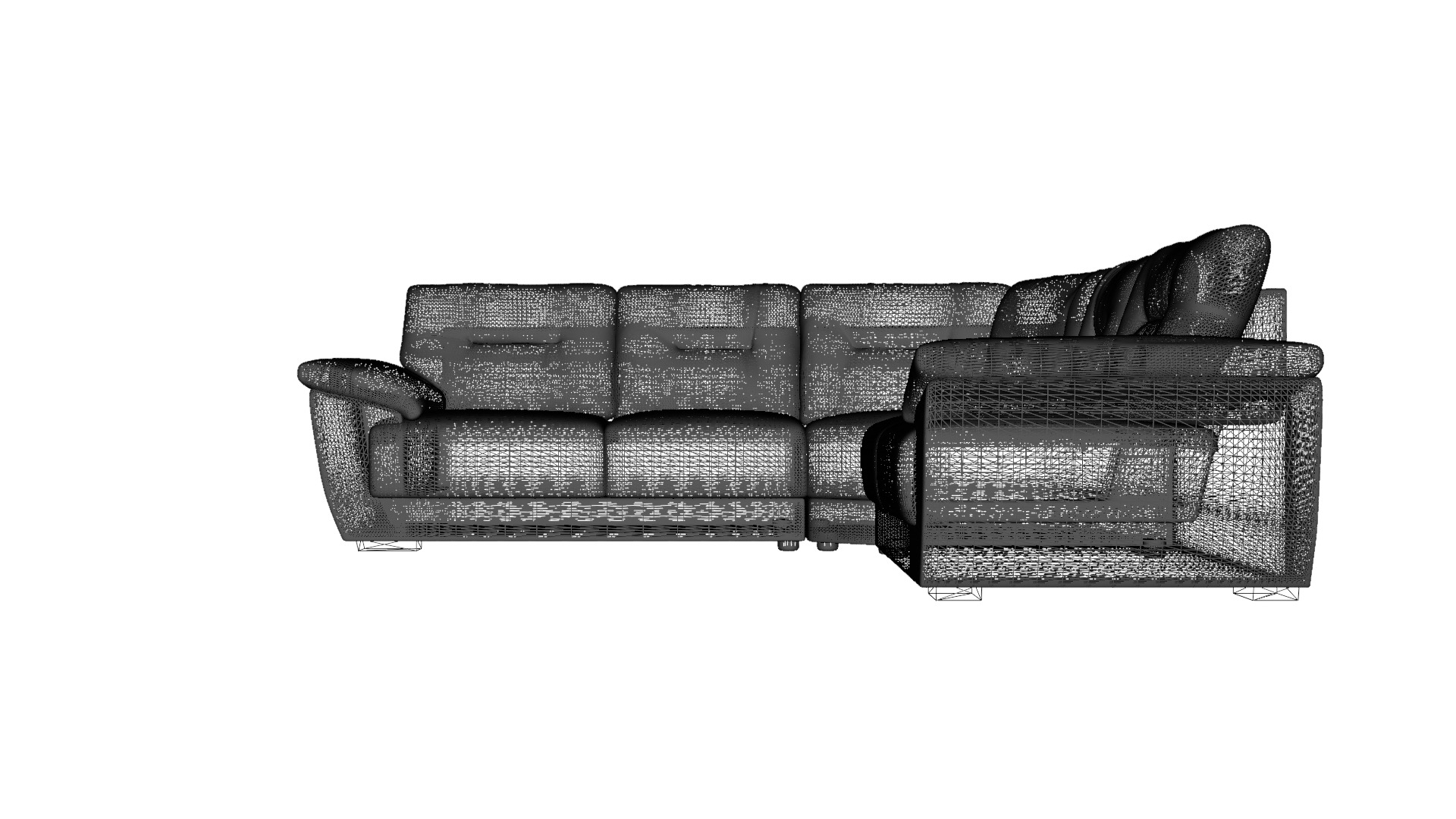 Elegant Curved Leather Sofa 3D Model - Modern Furniture Low-poly 3D model_13