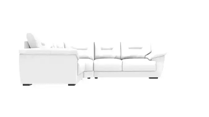 Modern Curved Leather Sofa 3D Model for Living Rooms