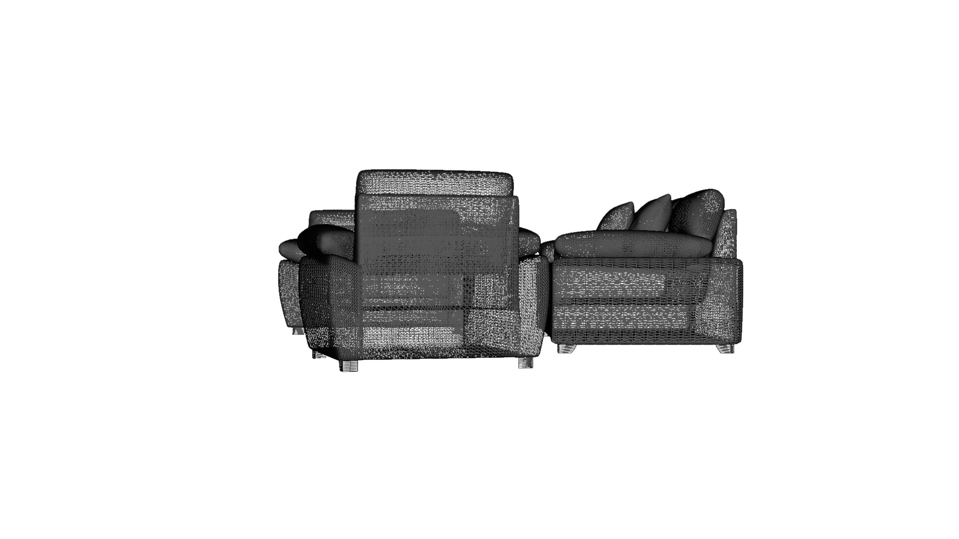 Modern Elegant furniture set  for Interior Design Low-poly 3D model_13