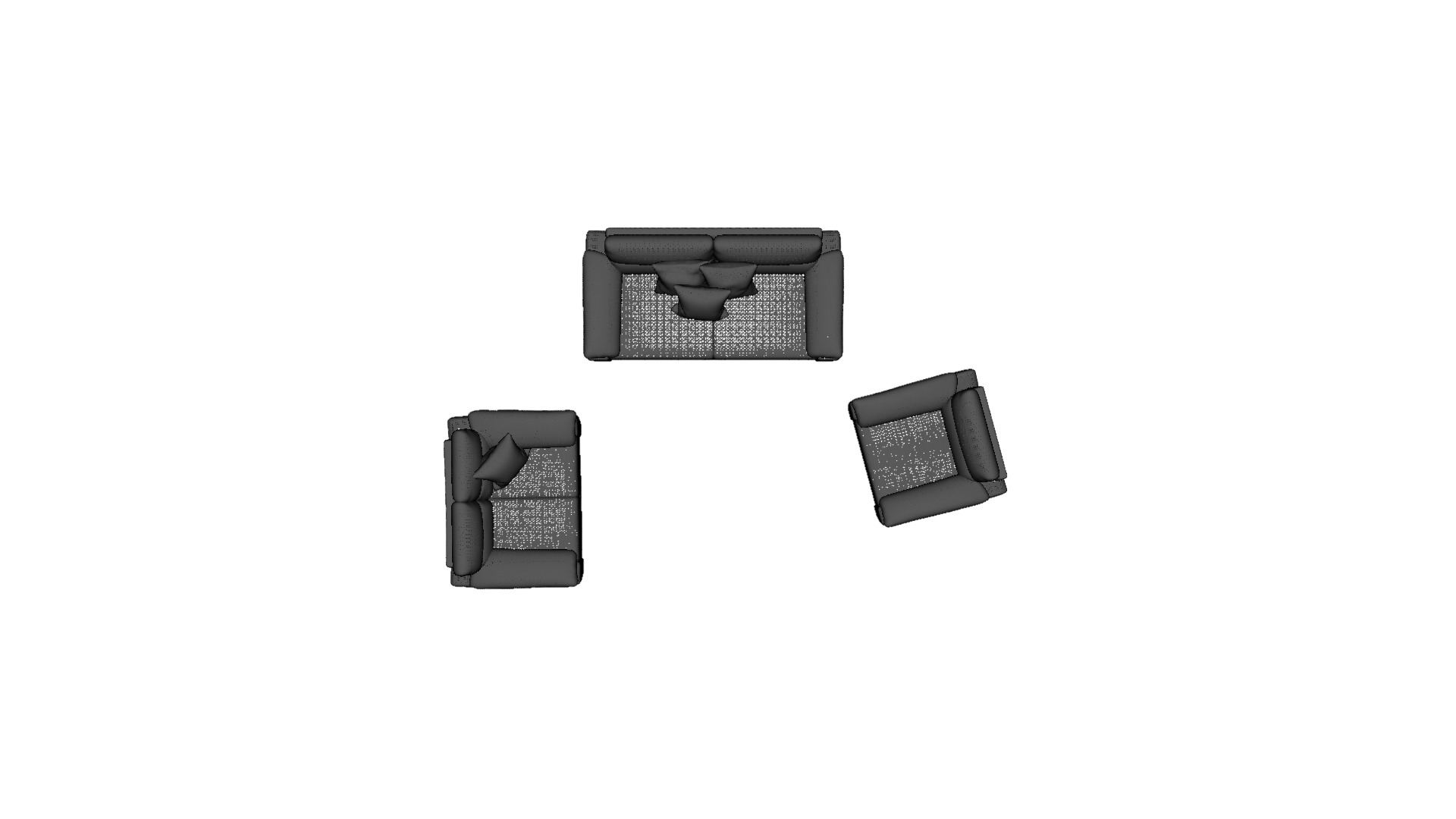 Modern Elegant furniture set  for Interior Design Low-poly 3D model_19