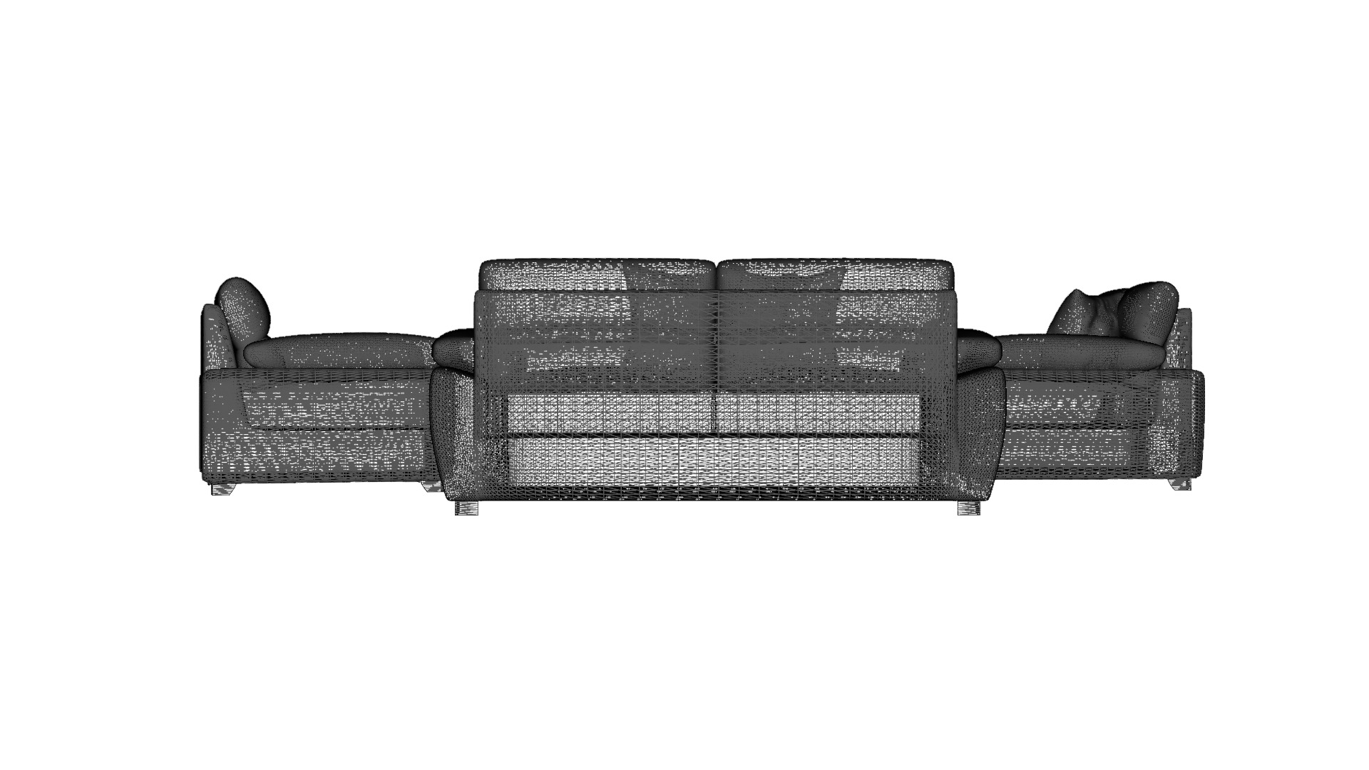 Modern Elegant furniture set  for Interior Design Low-poly 3D model_5