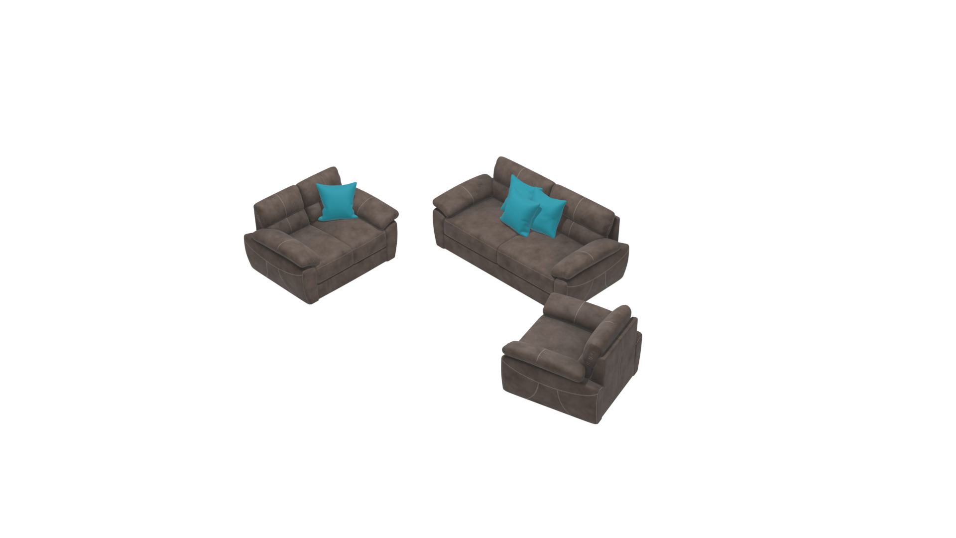 Modern Elegant furniture set  for Interior Design Low-poly 3D model_24