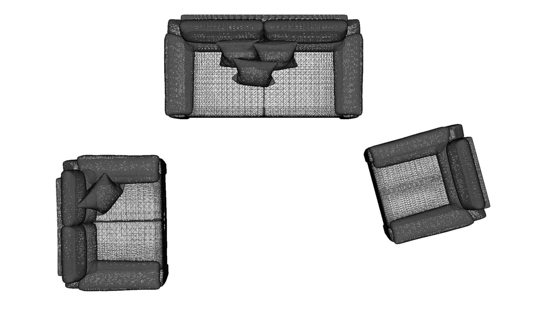 Modern Elegant furniture set  for Interior Design Low-poly 3D model_17