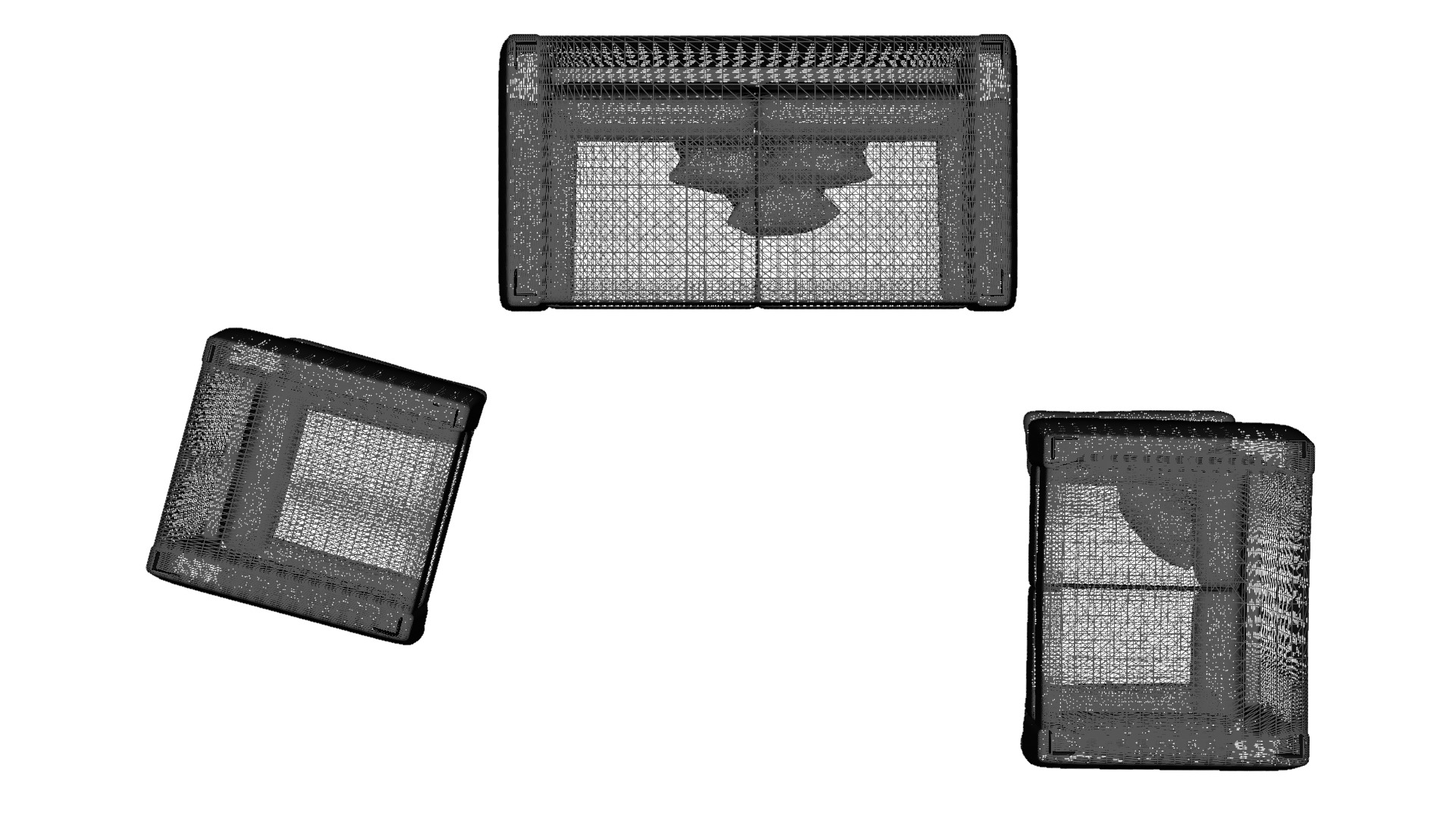 Modern Elegant furniture set  for Interior Design Low-poly 3D model_21