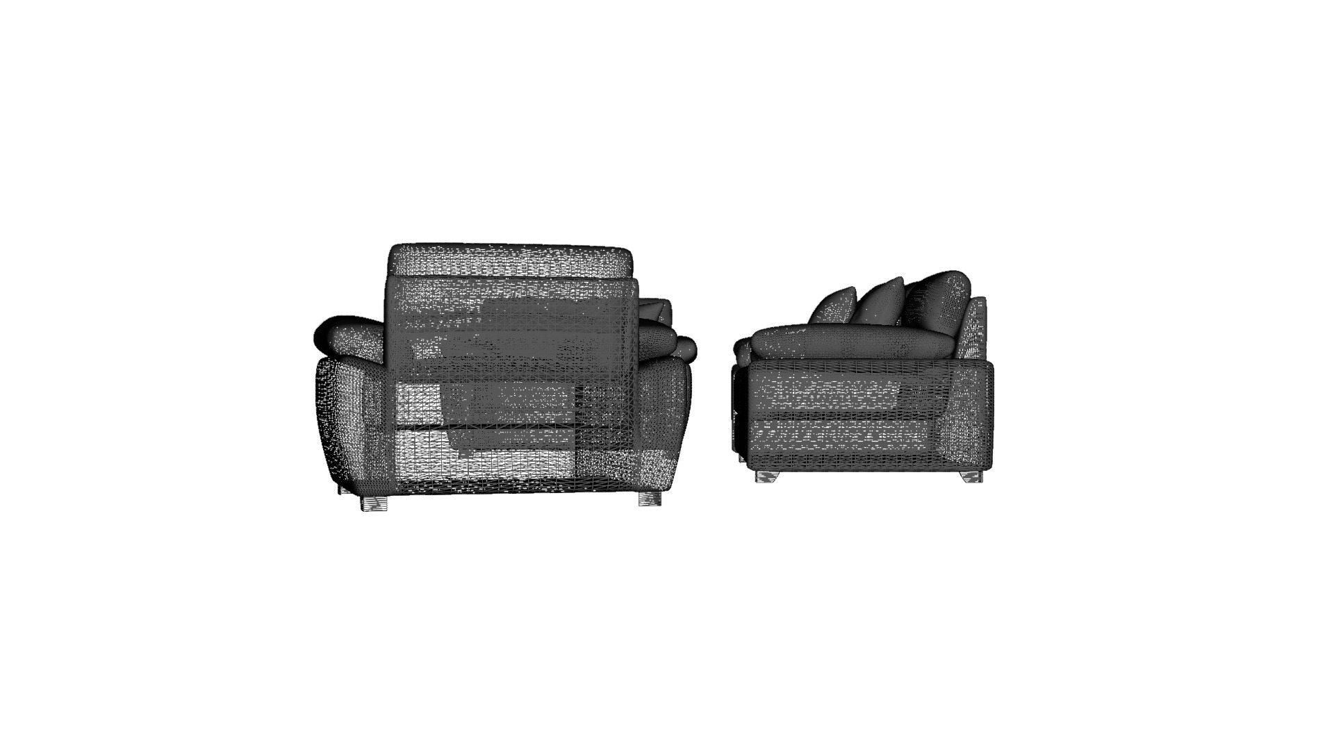 Modern Living Room Furniture Set Low-poly 3D model_13