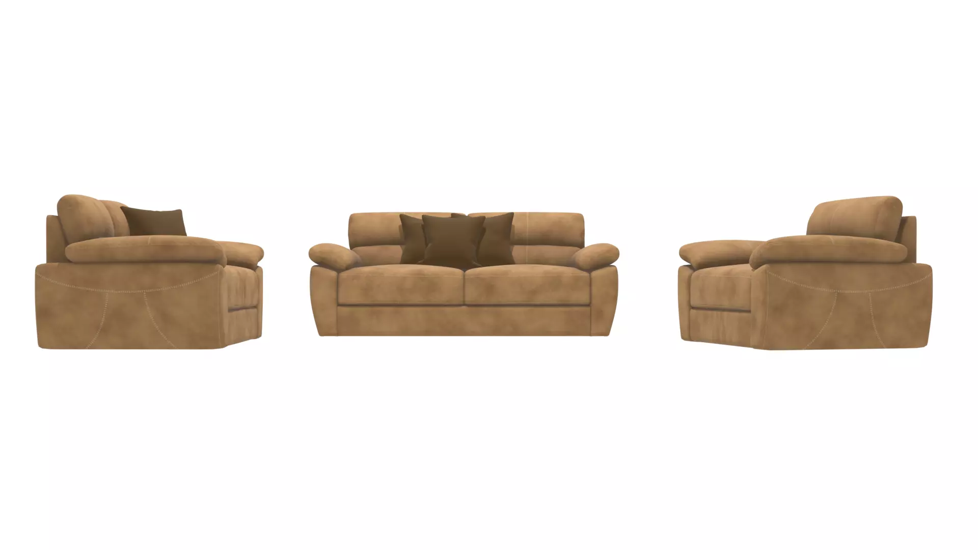 Modern Living Room Furniture Set Low-poly 3D model_0