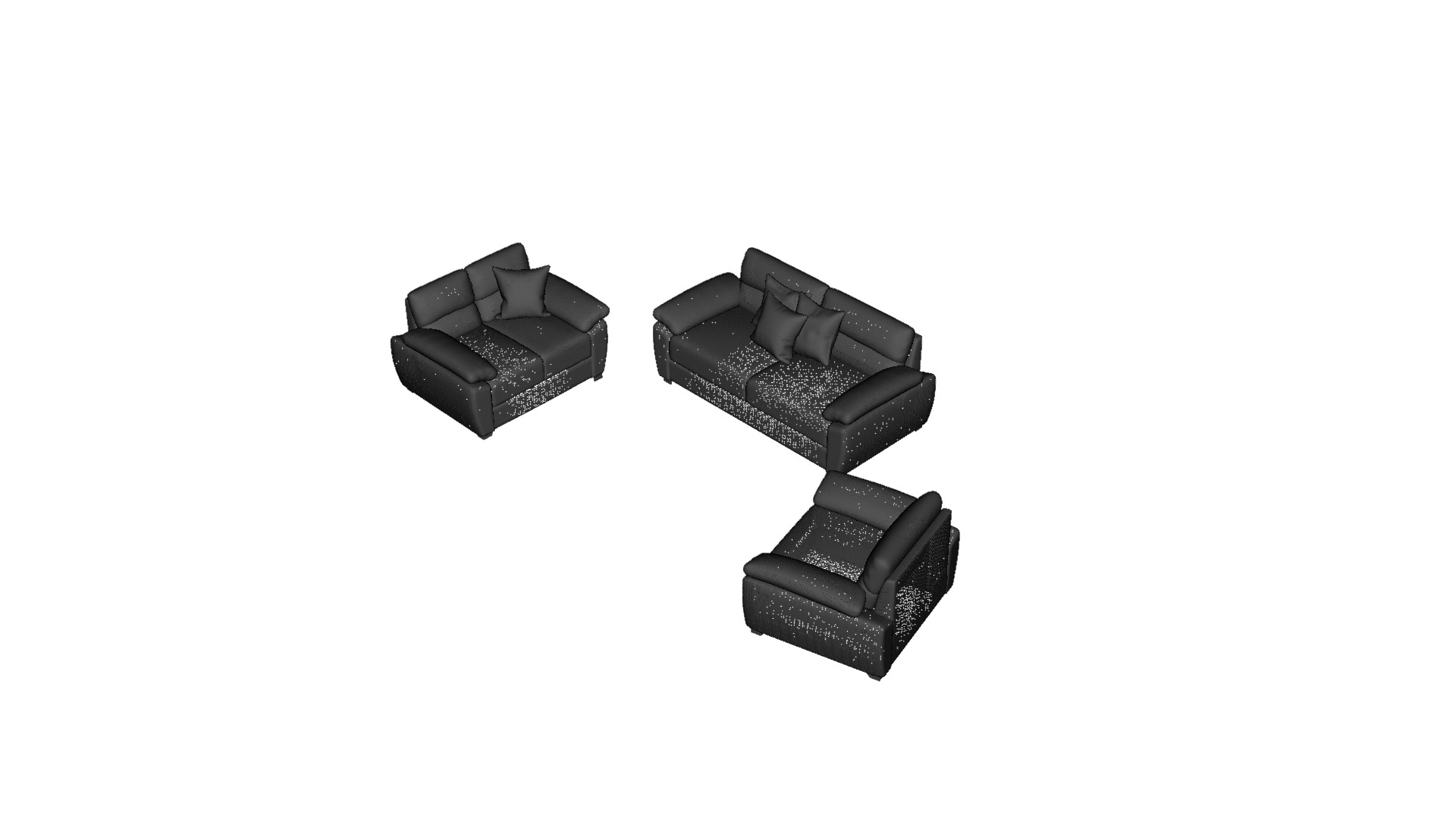 Modern Living Room Furniture Set Low-poly 3D model_25