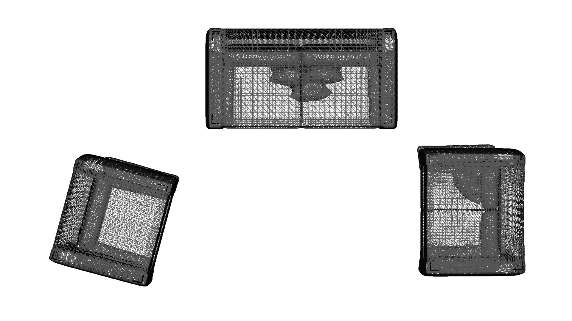 Modern Living Room Furniture Set Low-poly 3D model_21