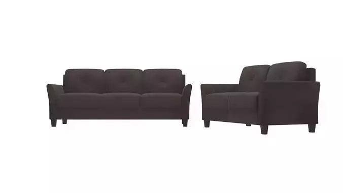 Elegant Velvet Sofa 3D Model for Living Room Decor