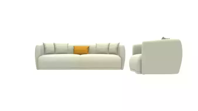 Modern Living Room Sofa 3D Model 