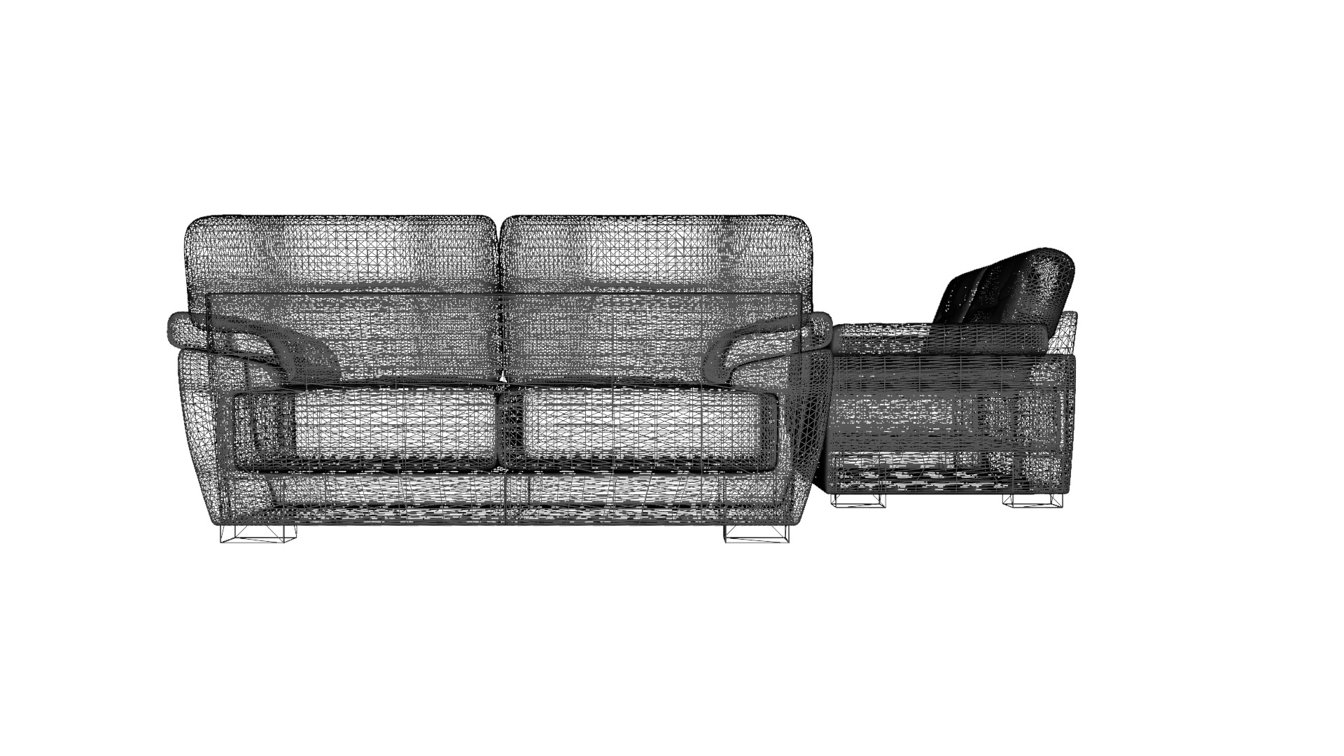 Elegant Leather-Vinyl Combination Sofa 3D Model Low-poly 3D model_13