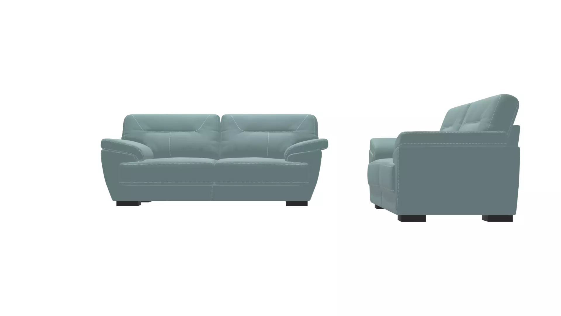 Elegant Leather-Vinyl Combination Sofa 3D Model Low-poly 3D model_0