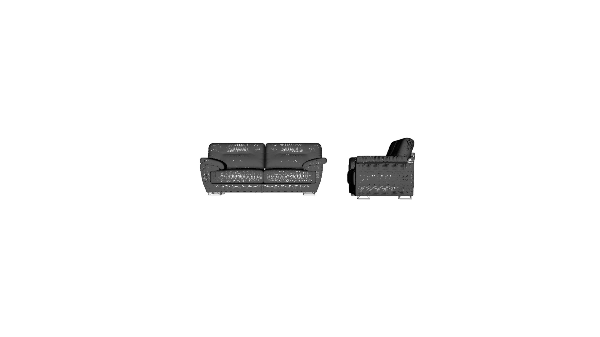 Elegant Leather-Vinyl Combination Sofa 3D Model Low-poly 3D model_3