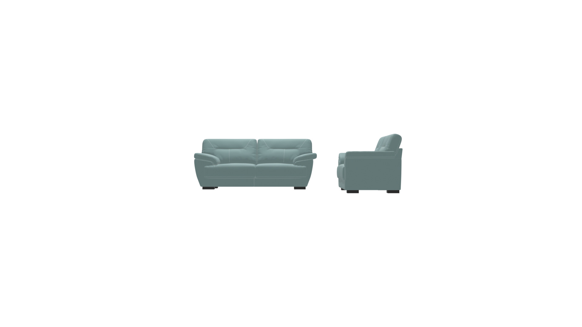 Elegant Leather-Vinyl Combination Sofa 3D Model Low-poly 3D model_2