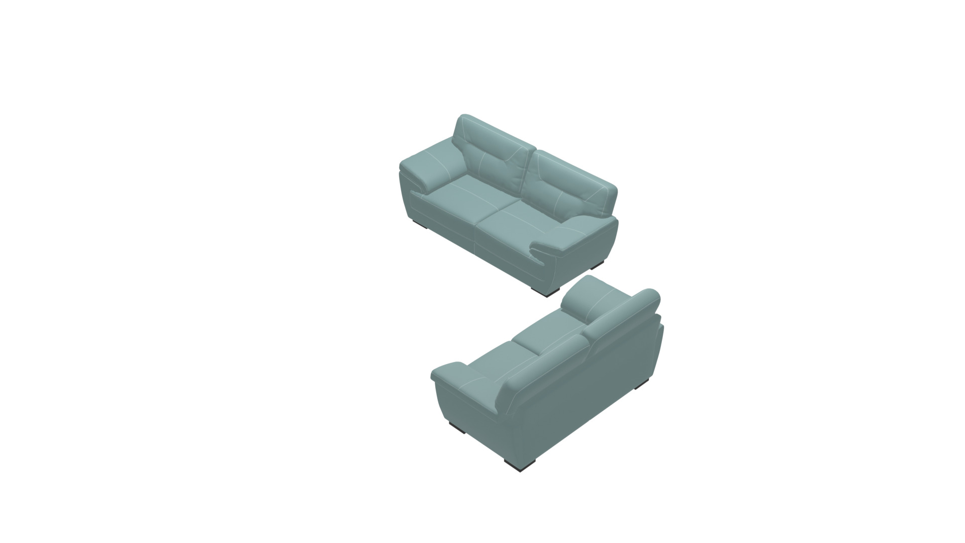 Elegant Leather-Vinyl Combination Sofa 3D Model Low-poly 3D model_24