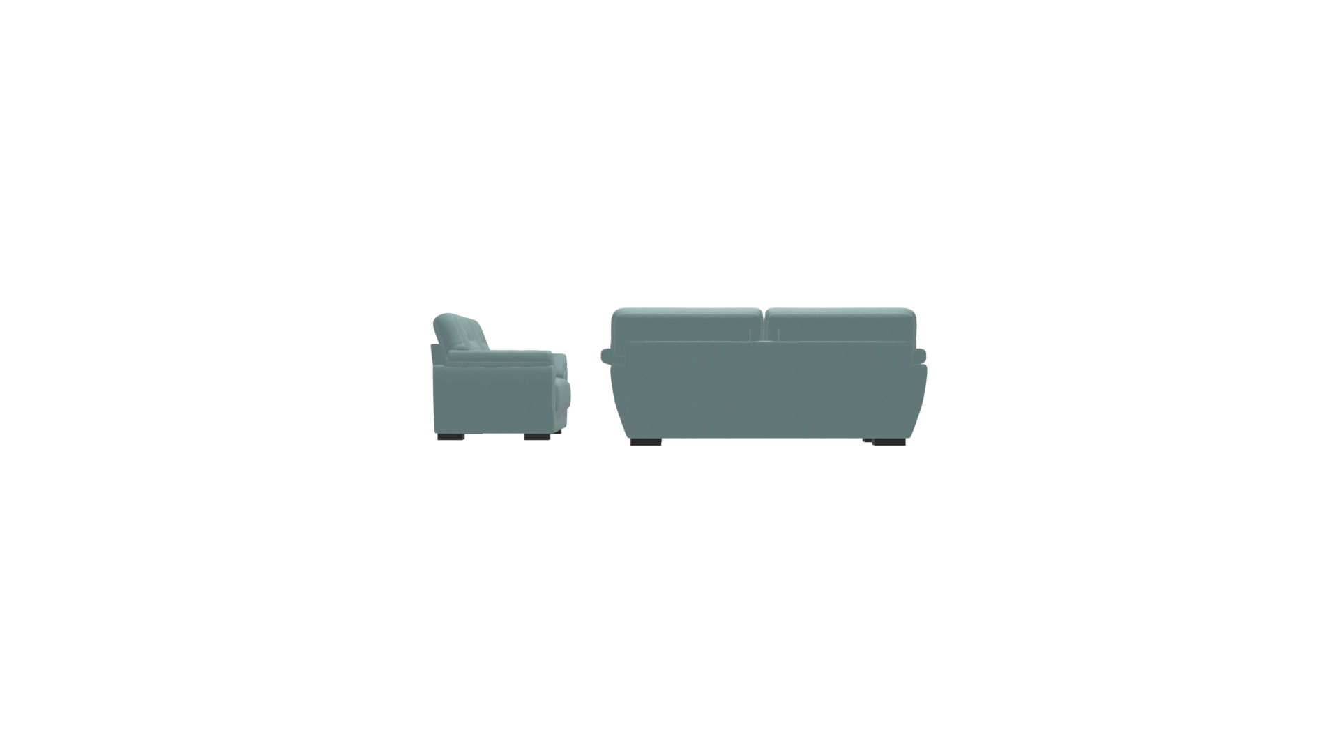Elegant Leather-Vinyl Combination Sofa 3D Model Low-poly 3D model_6