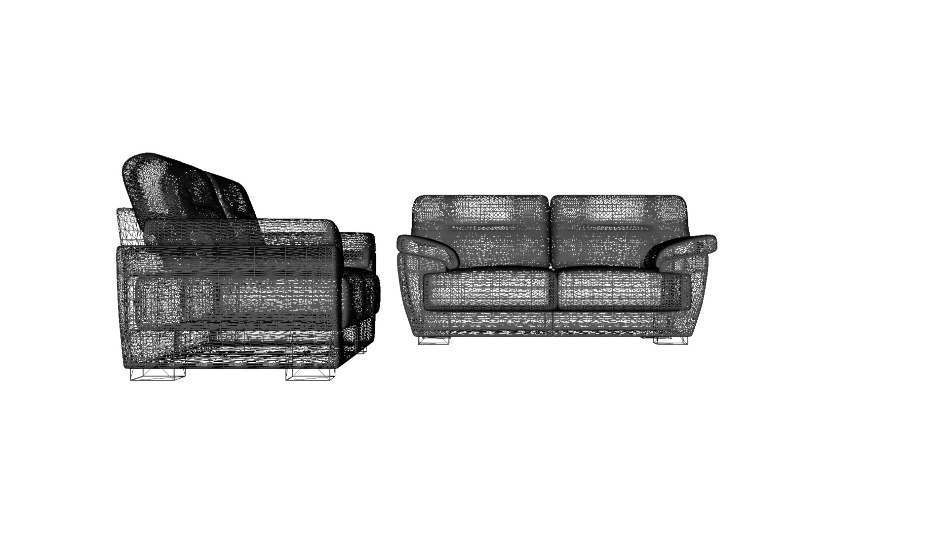 Elegant Leather-Vinyl Combination Sofa 3D Model Low-poly 3D model_9