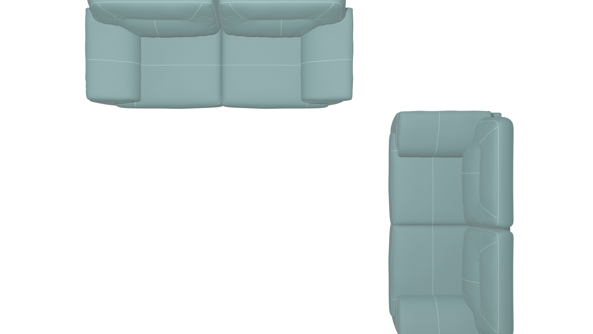 Elegant Leather-Vinyl Combination Sofa 3D Model Low-poly 3D model_16