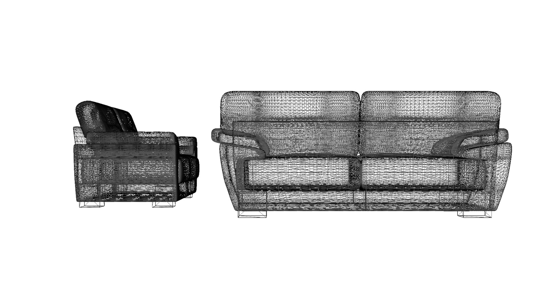 Elegant Leather-Vinyl Combination Sofa 3D Model Low-poly 3D model_5