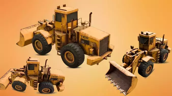 Tractor 3D Model  Low-poly 3D model