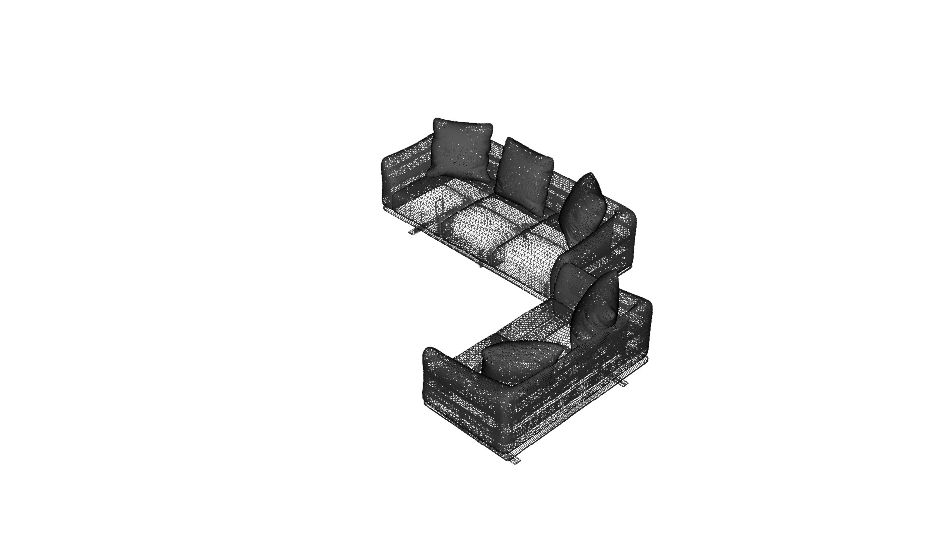 Modern Cream Leather and Vinyl Sofa 3D Model Low-poly 3D model_25