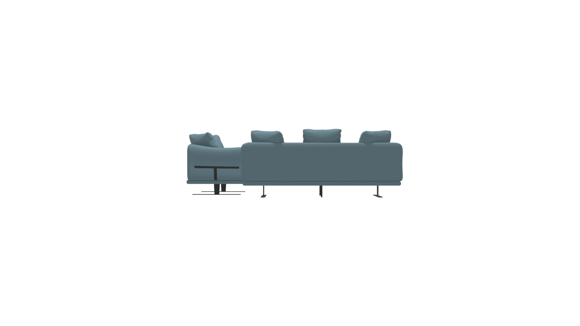 Modern Cream Leather and Vinyl Sofa 3D Model Low-poly 3D model_6