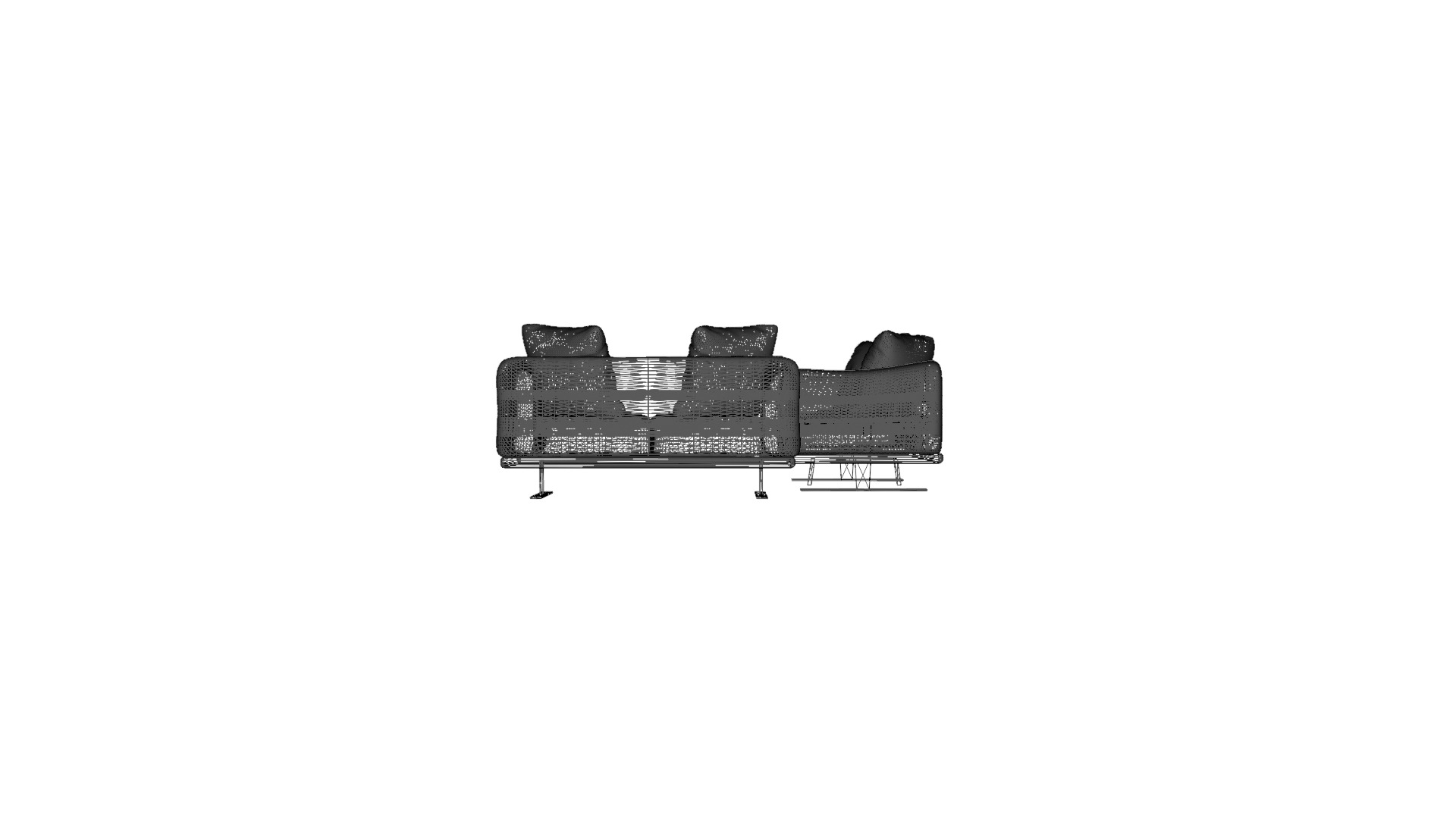 Modern Cream Leather and Vinyl Sofa 3D Model Low-poly 3D model_15