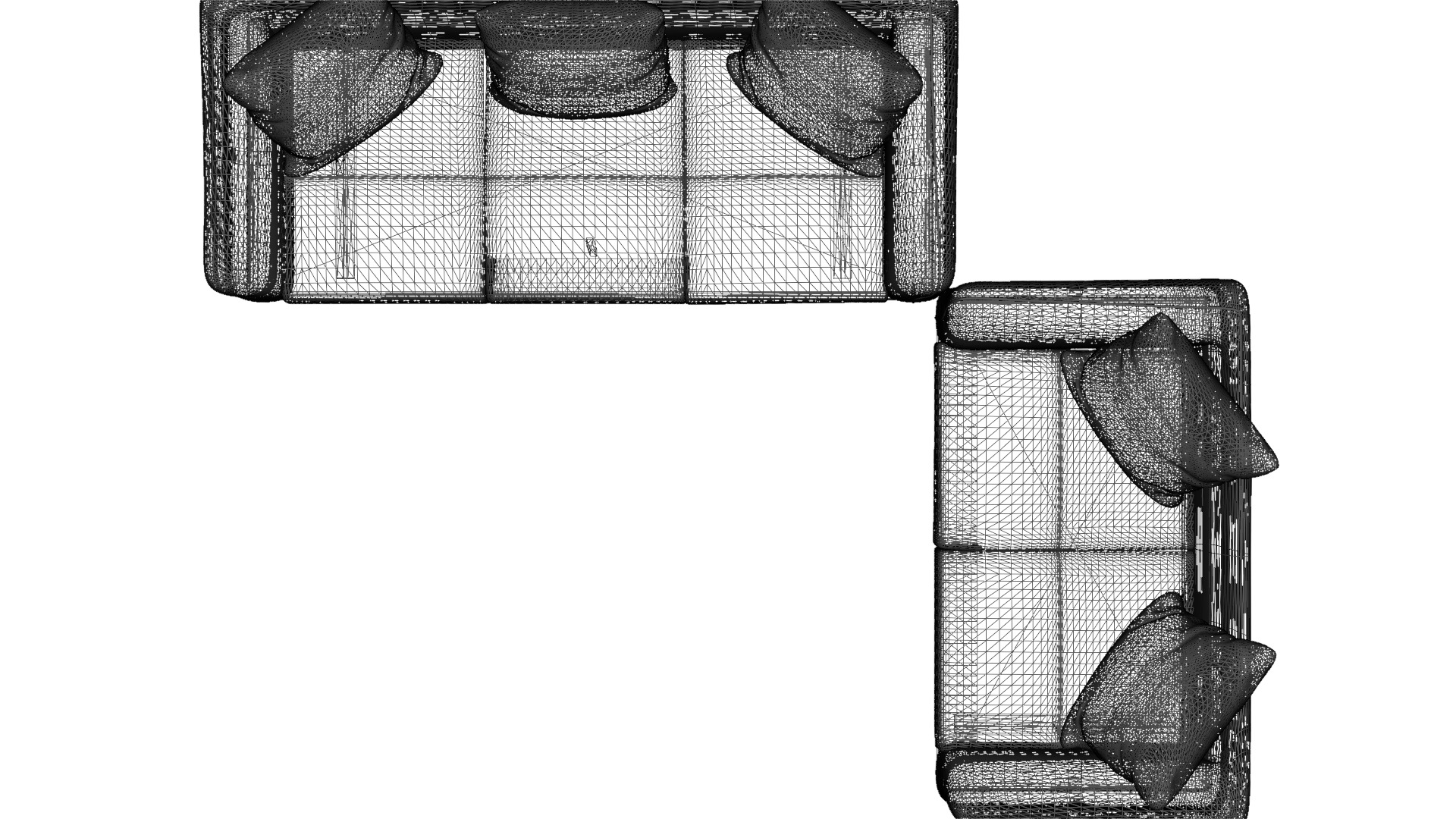 Modern Cream Leather and Vinyl Sofa 3D Model Low-poly 3D model_17