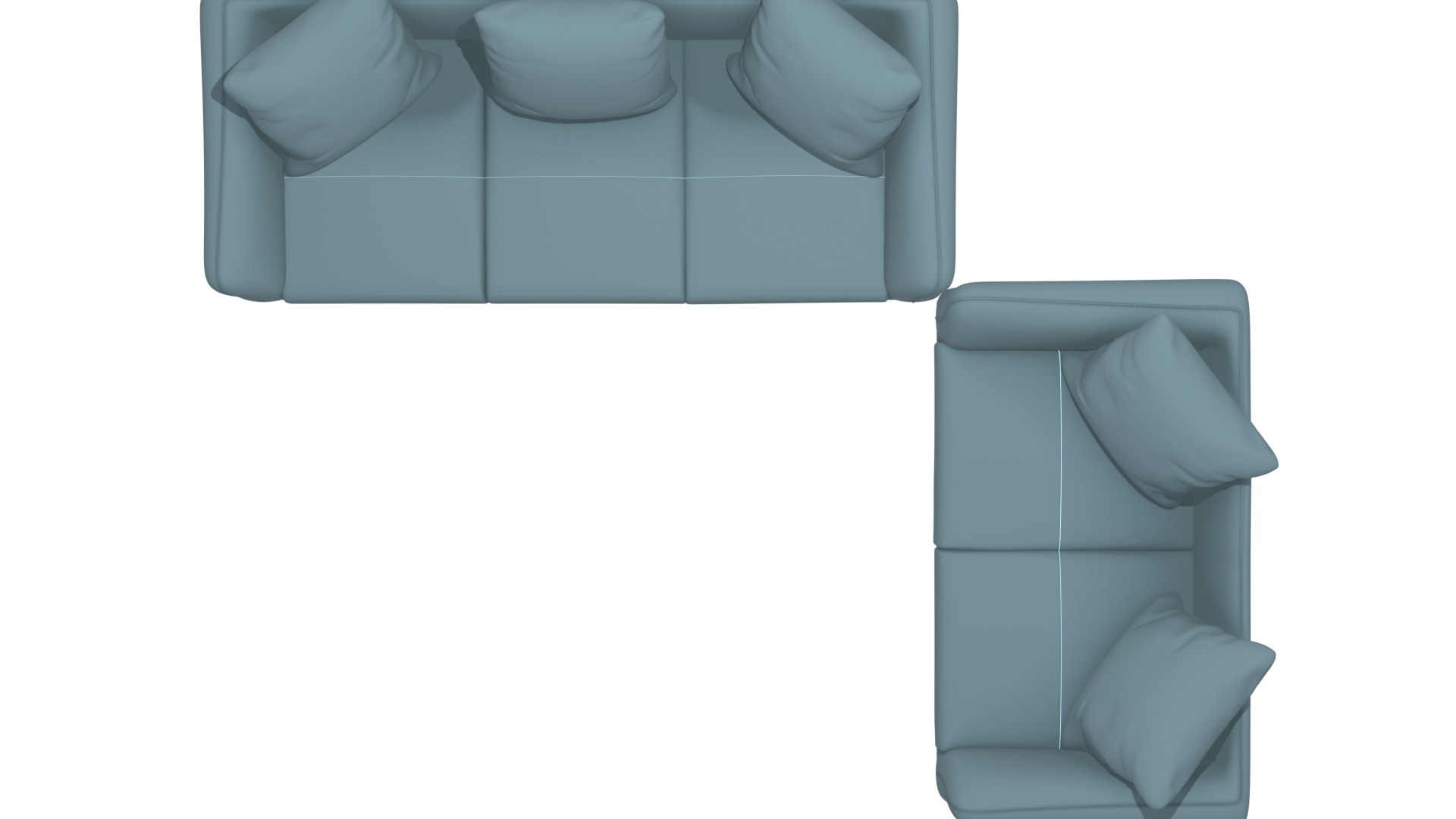 Modern Cream Leather and Vinyl Sofa 3D Model Low-poly 3D model_16