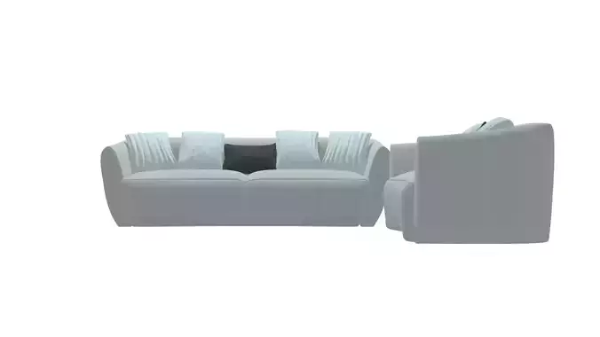 Modern Leather and Vinyl Sofa 3D Model