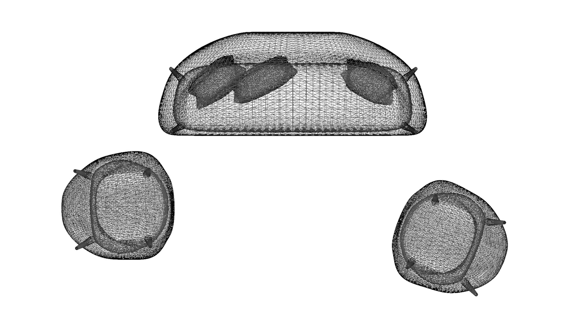 Modern Living Room Sofa 3D Model for Interiors Low-poly 3D model_21