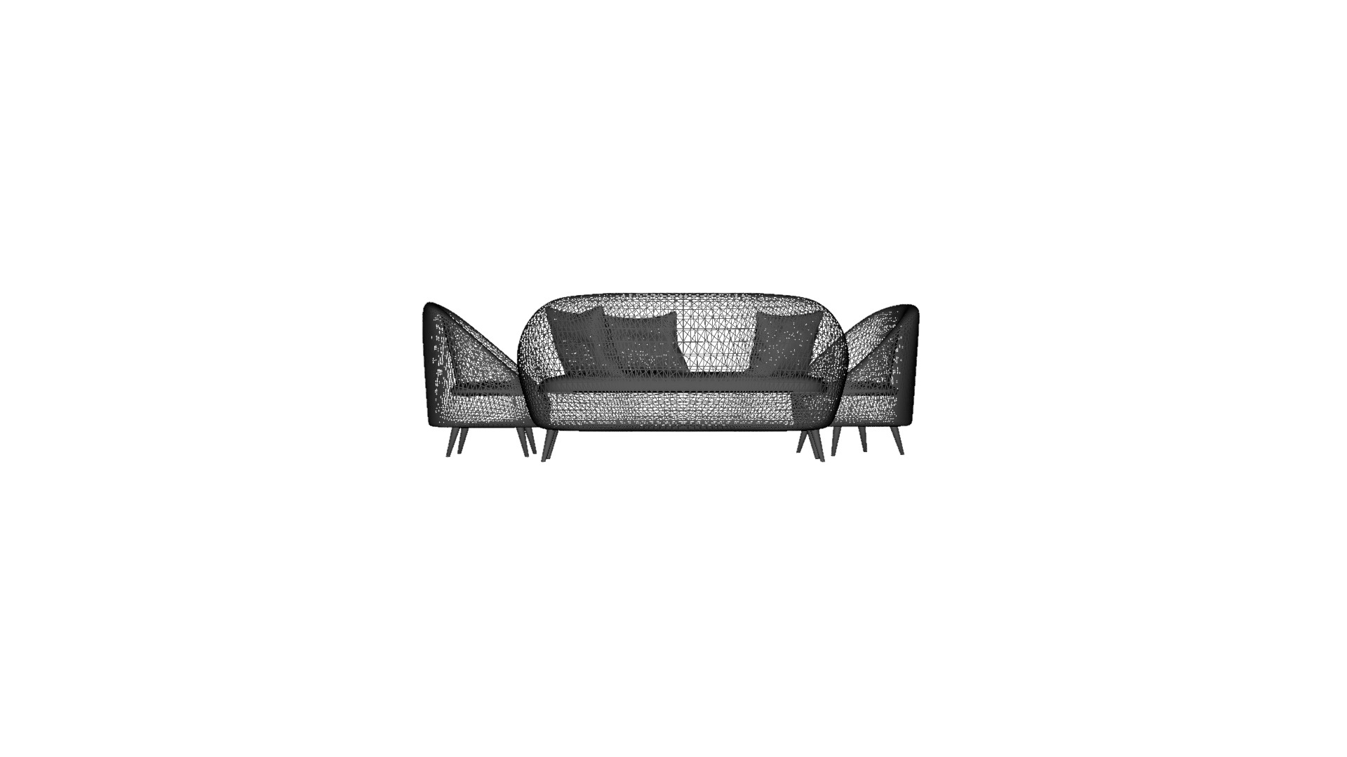 Modern Living Room Sofa 3D Model for Interiors Low-poly 3D model_7