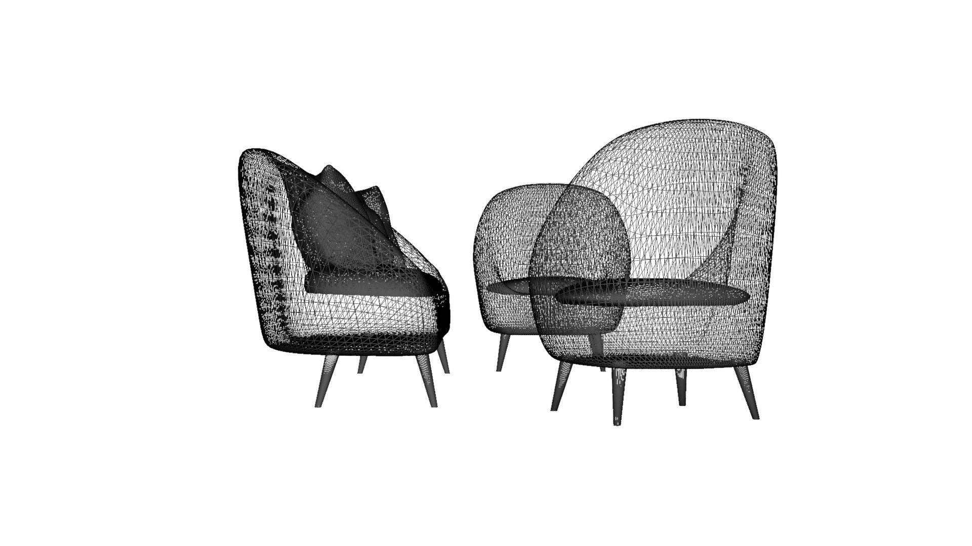 Modern Living Room Sofa 3D Model for Interiors Low-poly 3D model_9