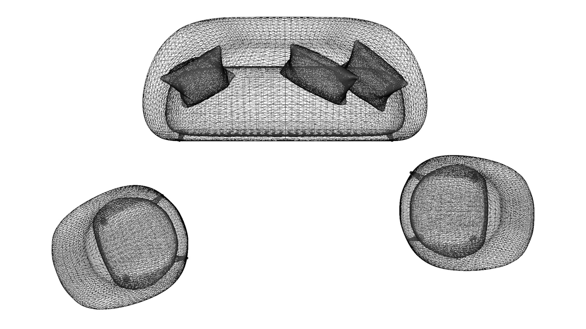 Modern Living Room Sofa 3D Model for Interiors Low-poly 3D model_17