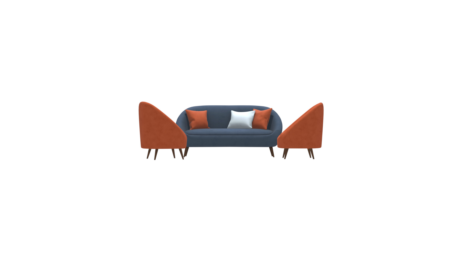 Modern Living Room Sofa 3D Model for Interiors Low-poly 3D model_2