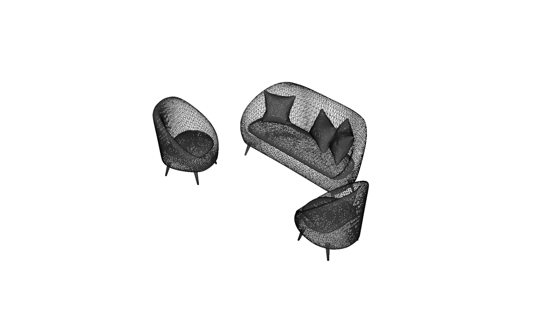 Modern Living Room Sofa 3D Model for Interiors Low-poly 3D model_25