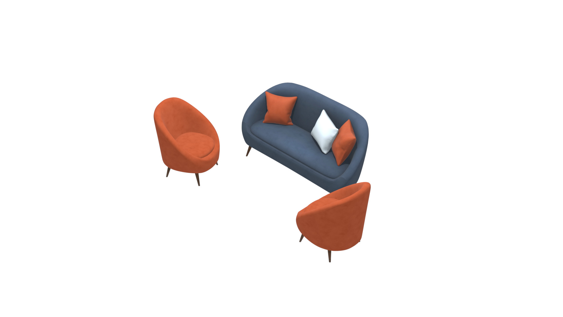 Modern Living Room Sofa 3D Model for Interiors Low-poly 3D model_24
