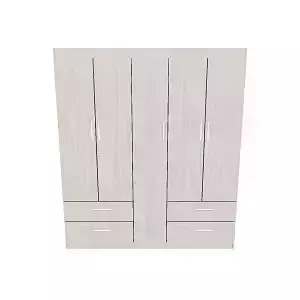 Modern Wooden Bedroom Wardrobe Cabinet 3D Model