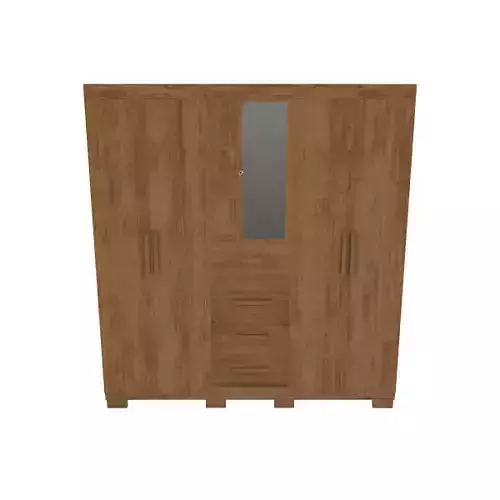 Elegant Wardrobe Cabinet with Mirror and Keys