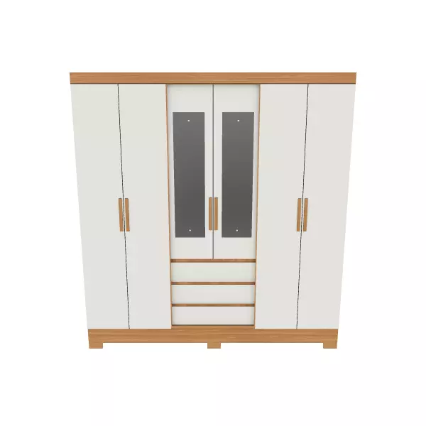 Stylish Modern Wardrobe with Mirror for Home Organization Low-poly 3D model_0
