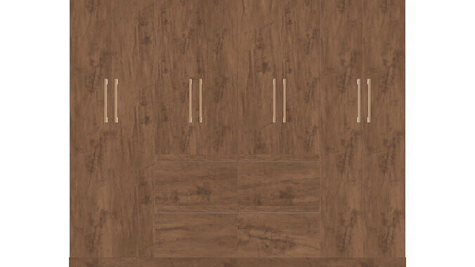 8-Door 4-Drawer Wardrobe Cabinet - Ultimate Bedroom Organizer Low-poly 3D model