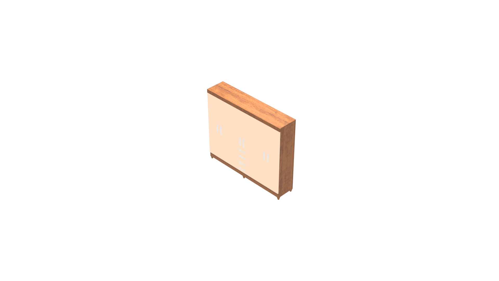 Elegant 6-Door 4-Drawer Cabinet Low-poly 3D model_26