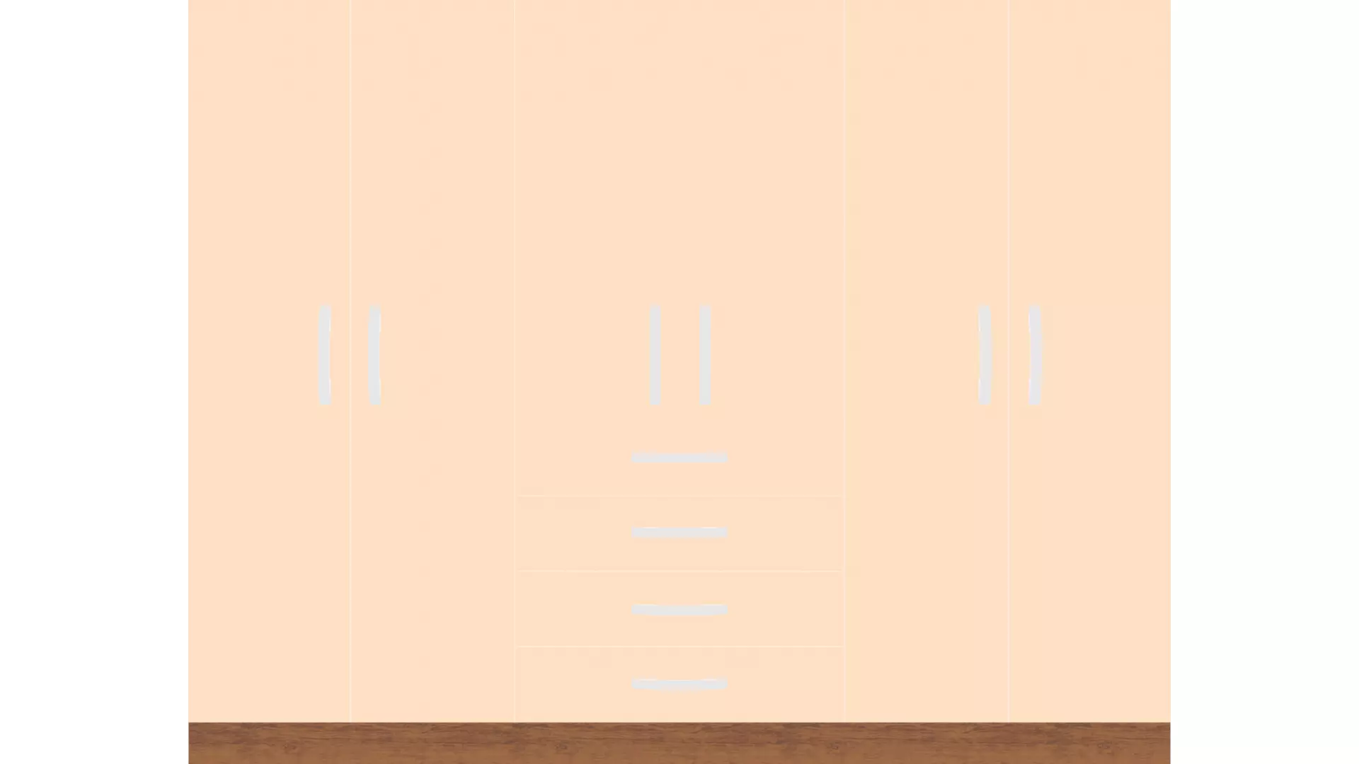 Elegant 6-Door 4-Drawer Cabinet Low-poly 3D model_0