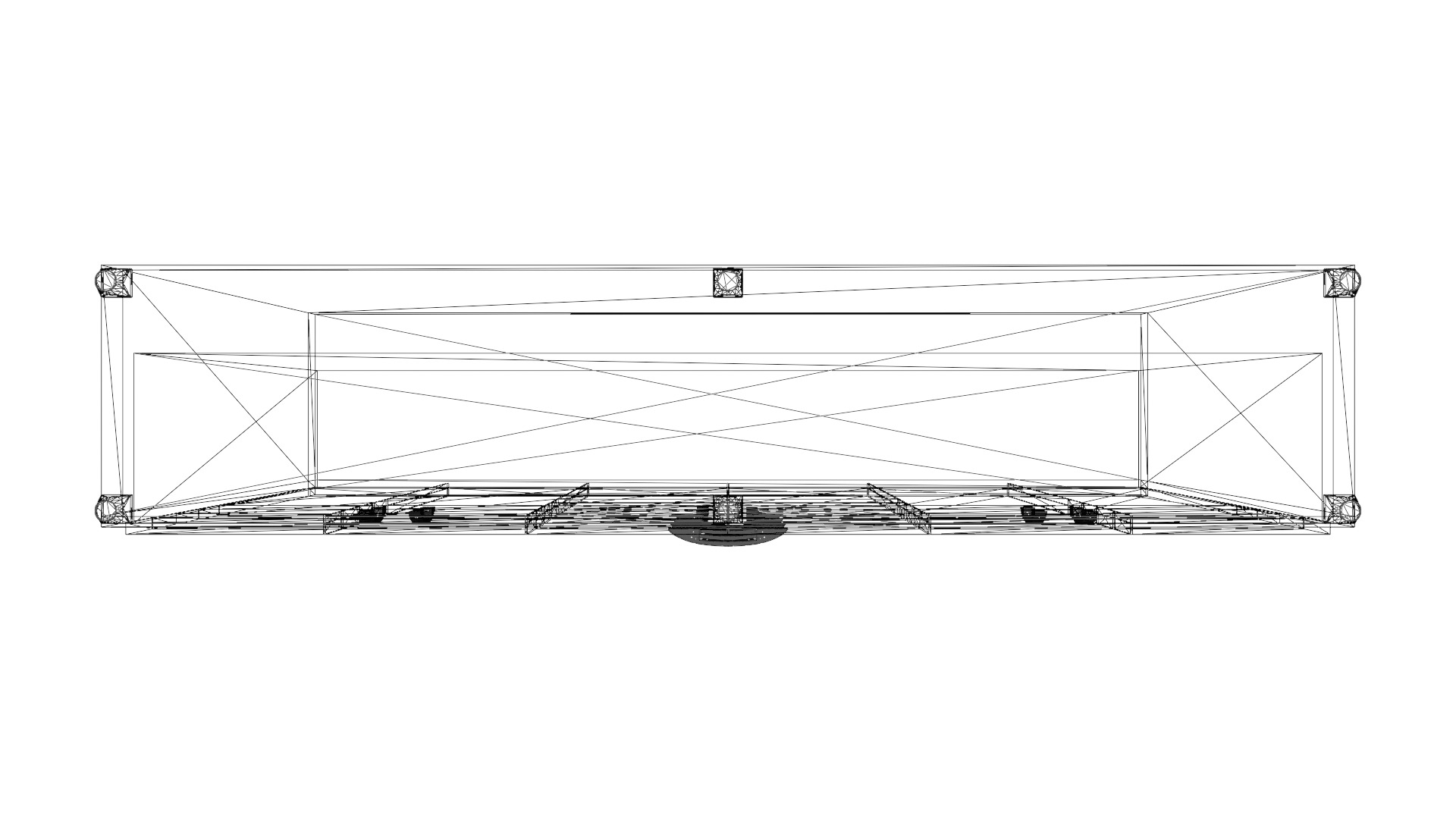 Elegant 6-Door 4-Drawer Cabinet Low-poly 3D model_21