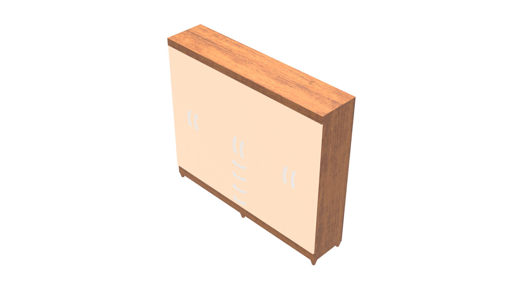 Elegant 6-Door 4-Drawer Cabinet Low-poly 3D model_24