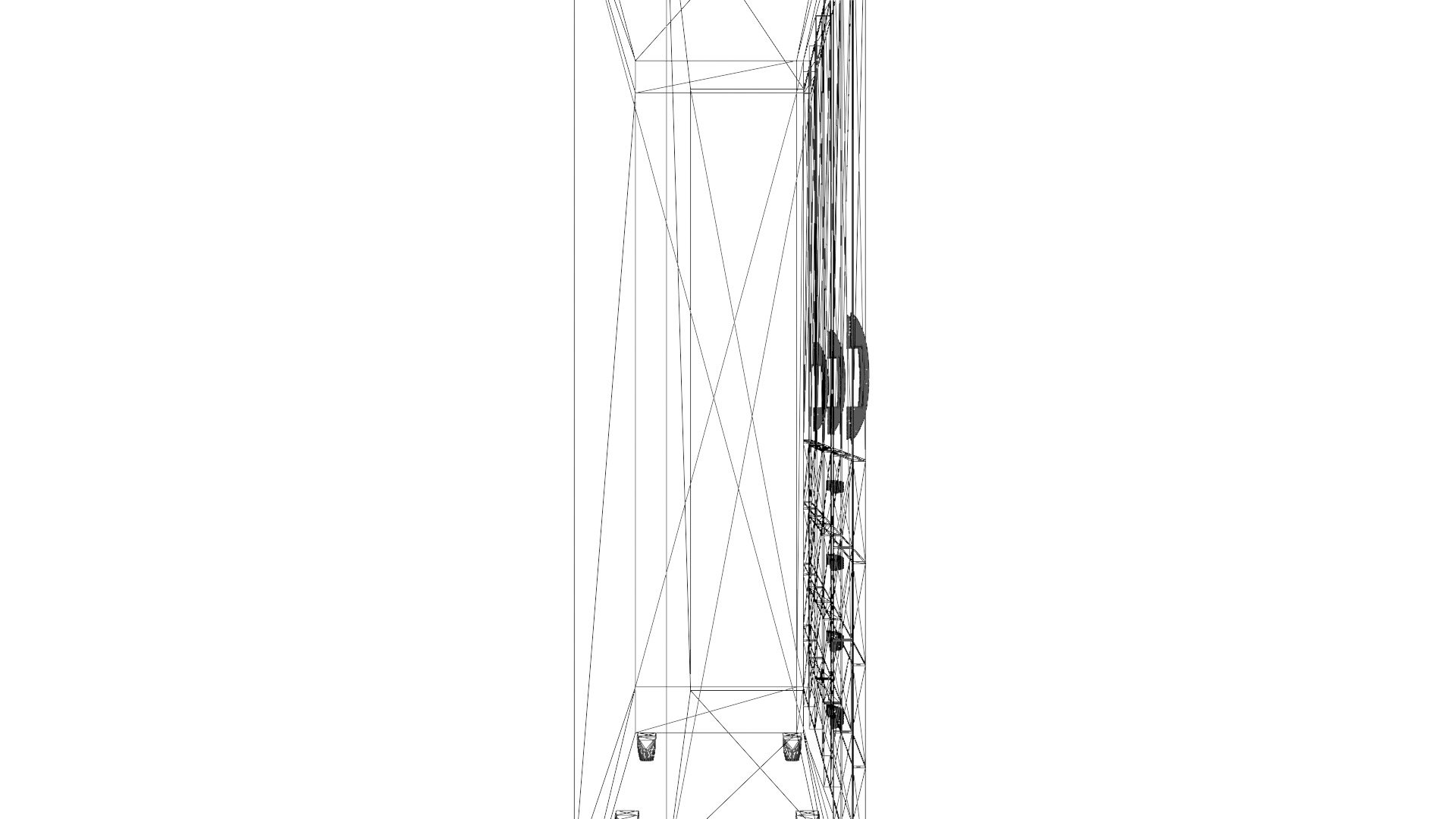 Elegant 6-Door 4-Drawer Cabinet Low-poly 3D model_9