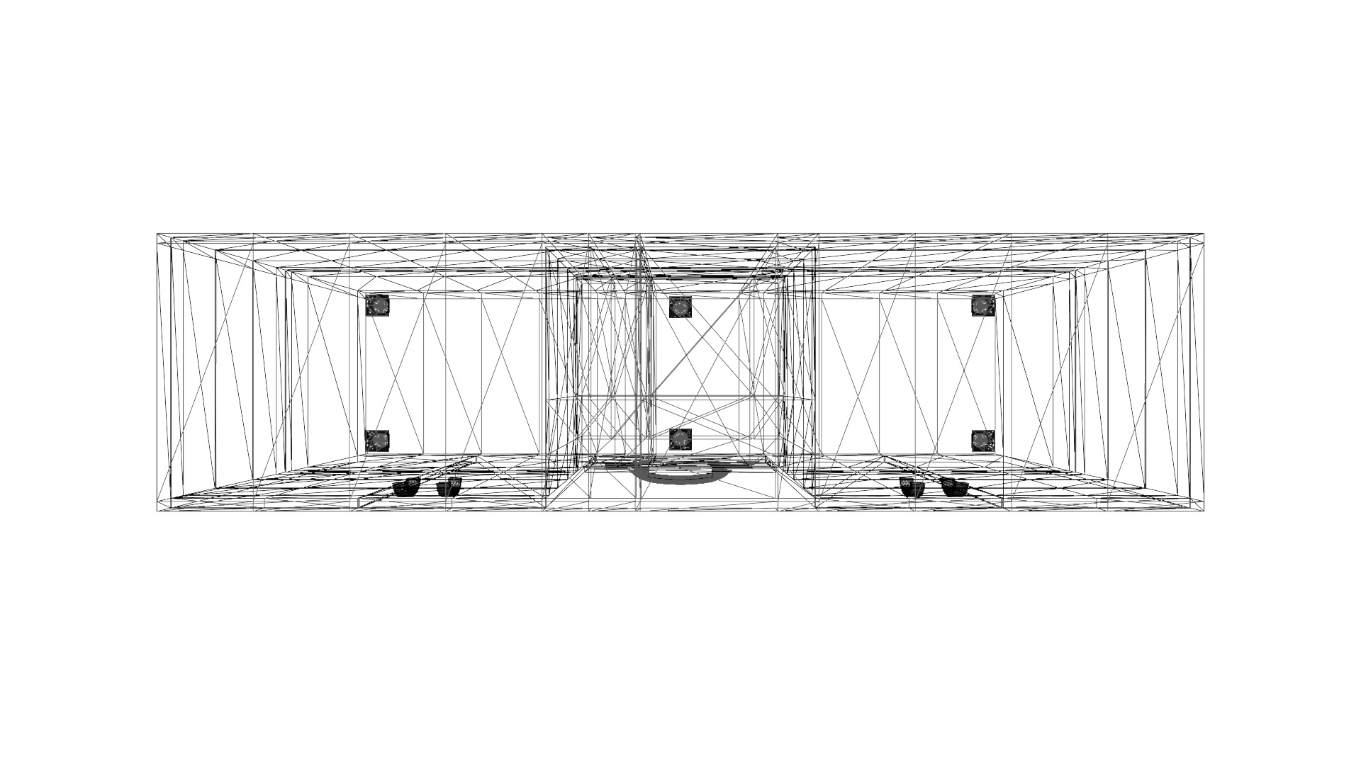 Realistic 4-Door Wardrobe with 3 Drawers - Bedroom Cabinet Low-poly 3D model_17