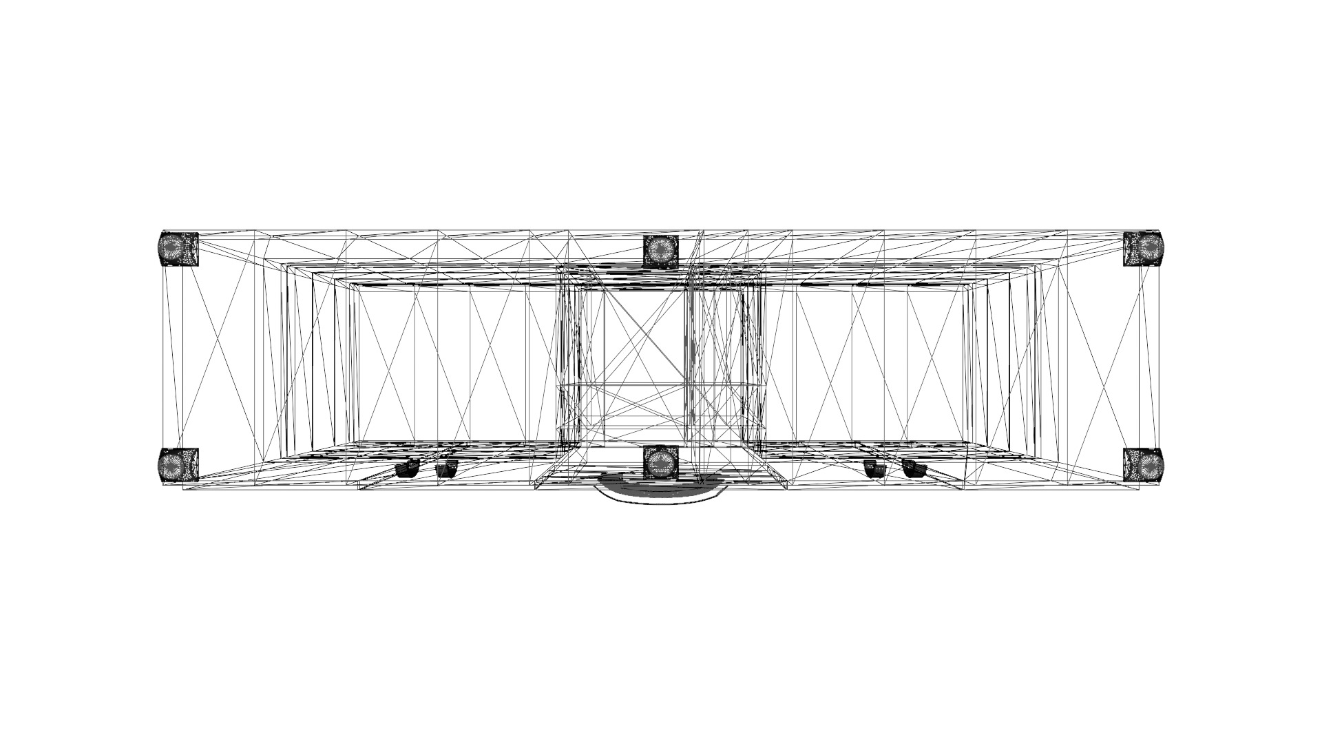 Realistic 4-Door Wardrobe with 3 Drawers - Bedroom Cabinet Low-poly 3D model_21